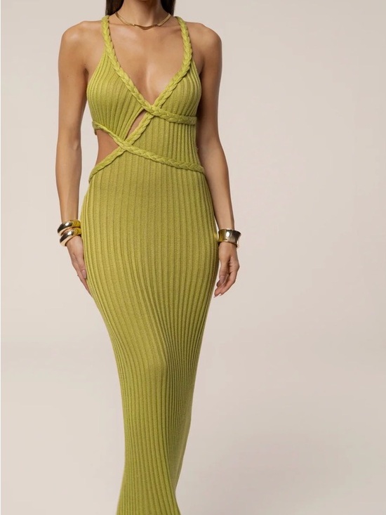 JLUXLABEL Dresses & Skirts - NWOT LIME DRIFT AND DREAM BRAIDED MAXI DRESS